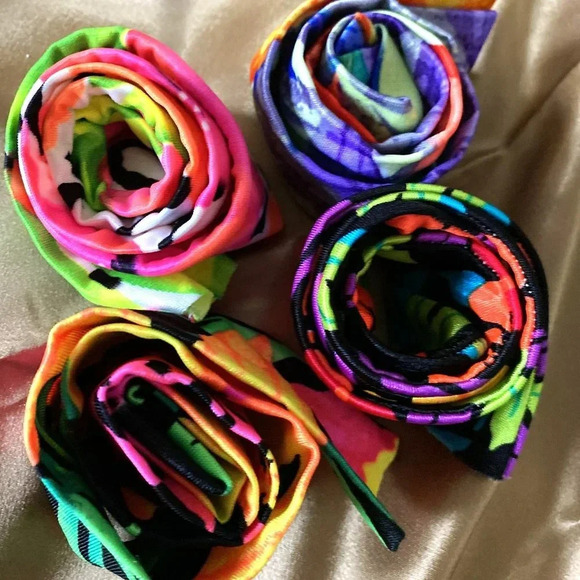 DIY Four Piece Colorful Chiffon based elastic material Scrunchies Fabric pack - Picture 1 of 8